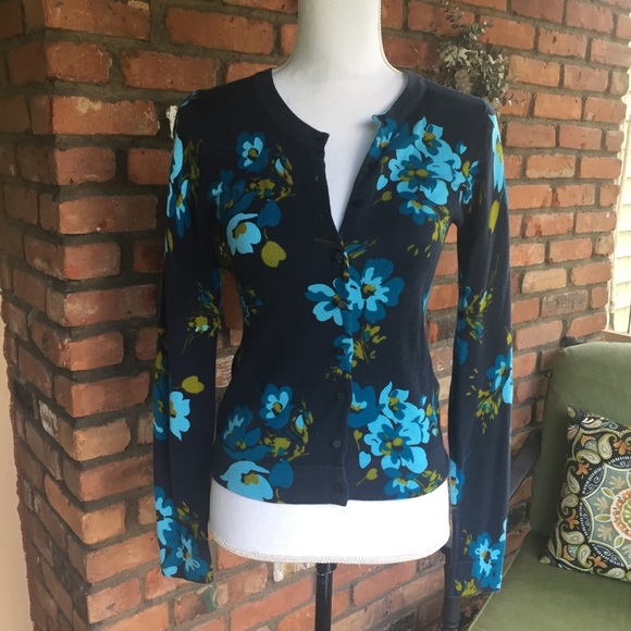 Old Navy Sweaters - Blue Floral Cardigan